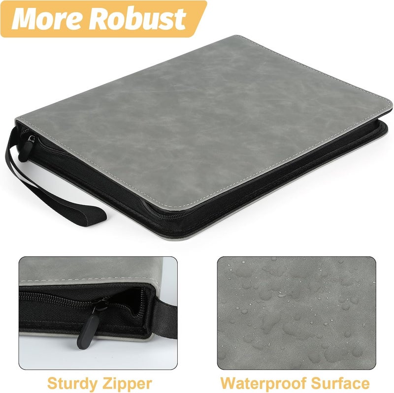GERMUN Trading Card Binder, Premium 9 Pocket Card Binder, 720 Double Sided Pocket PU Collection Binder, Collector Album, Card Holder for MTG, TCG, Sports Cards (Marble Grey) - Image 2